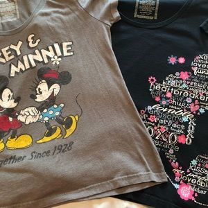 Disney Ladies fit T-Shirts. 1 black and 1 gray.